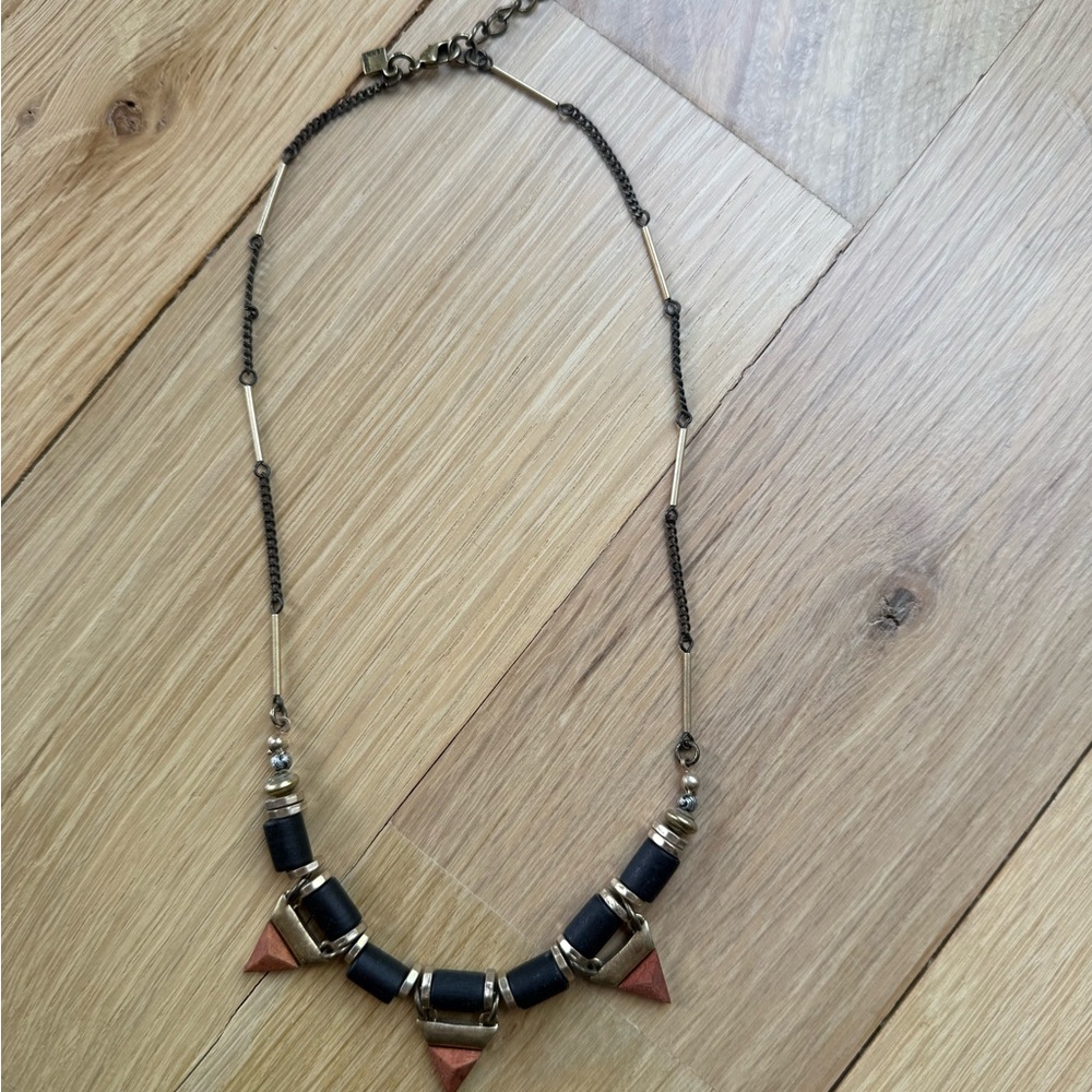 Vintage Jenny Bird Geometric Pyramid Necklace
